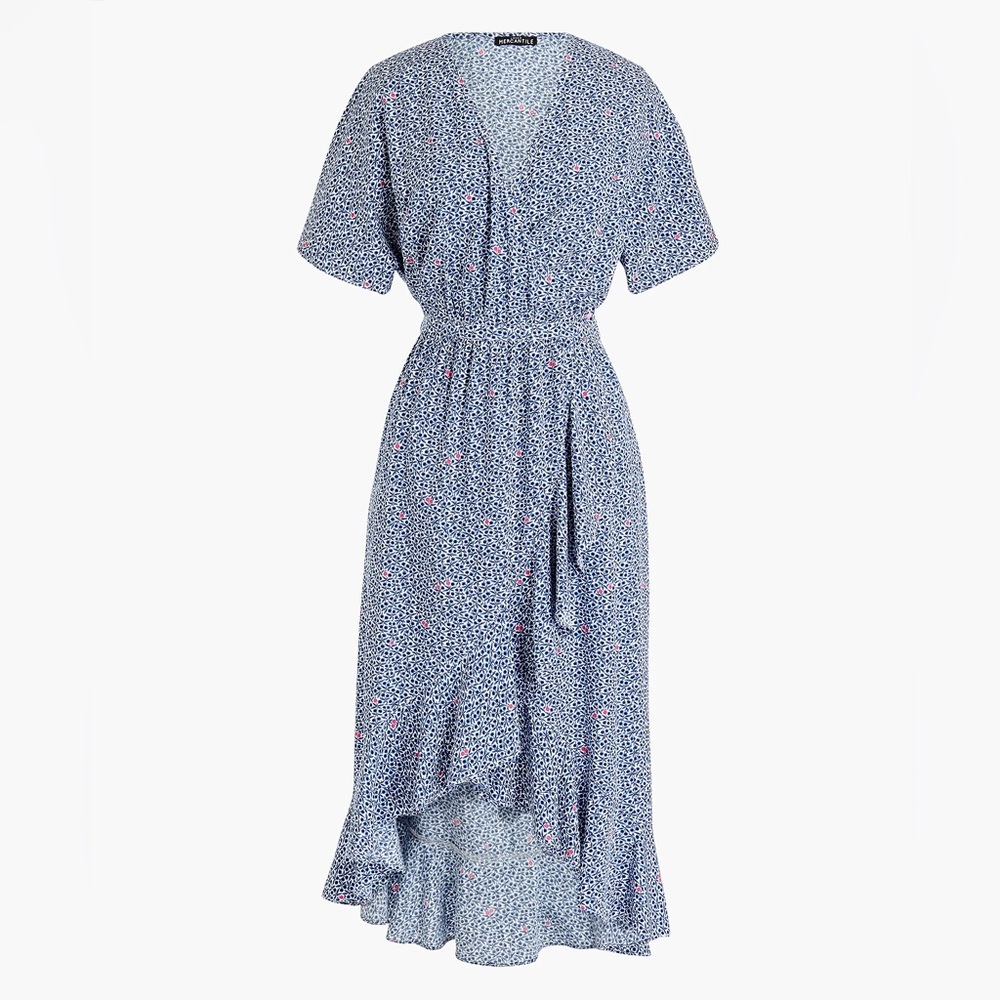 J Crew V-neck high-low ruffle-hem dress | M